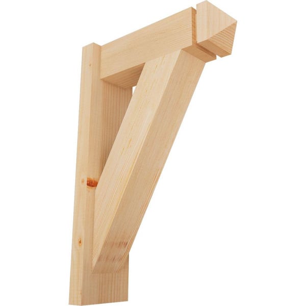 Ekena Millwork 6 in. x 24 in. x 16 in. Douglas Fir Traditional Arts and Crafts Smooth Outlooker