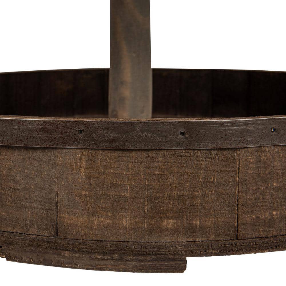 Grace 3-Tier Round Mango Wood & Tin Decorative Tray in Silver