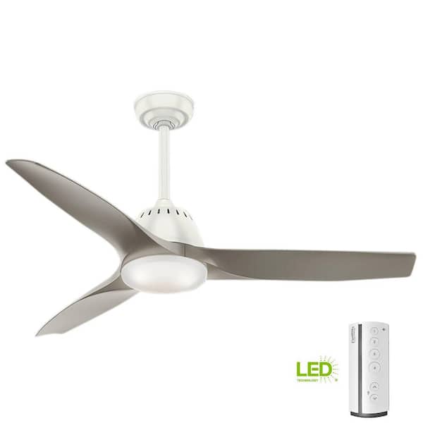 Wisp 52 in. Fresh White Indoor Ceiling Fan with LED Light Kit and Handheld Remote