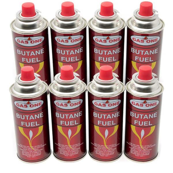 GASONE 8 oz. Butane Fuel Canister Cartridge with Safety Release Device (8-Pack)