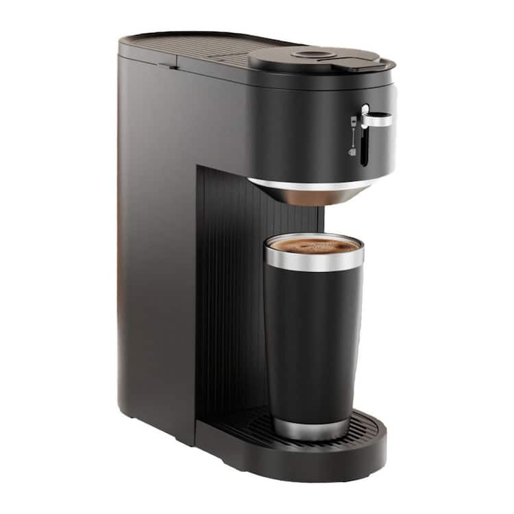 COWSAR 1-Cup Drip Coffee Maker with 2-Holders for Capsule and Ground, Adjustable Funnel Height, Black