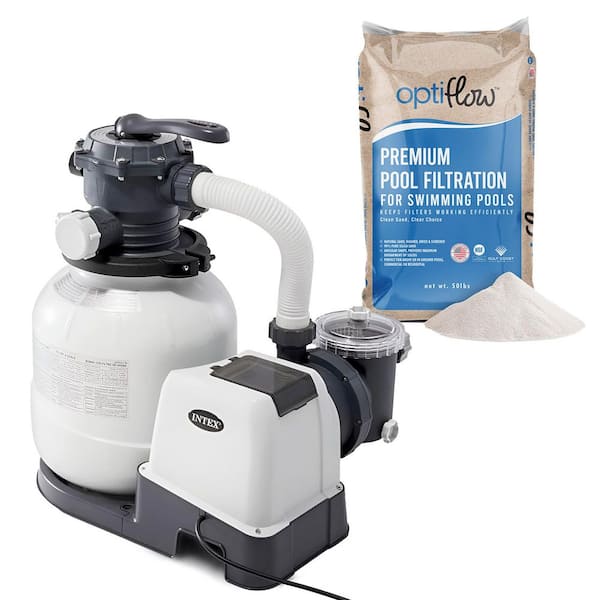 Krystal Clear 2100GPH Sand Filter Pump & OptiFlow Premium Pool Filter Sand