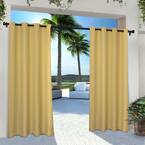 Cabana Sundress Yellow Solid Light Filtering Grommet Top Indoor/Outdoor Curtain, 54 in. W x 84 in. L (Set of 2)