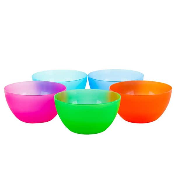 6 Pc Fun Multi-Colored BPA-Free Bowls - Cereal Fruit or Soup Bowl