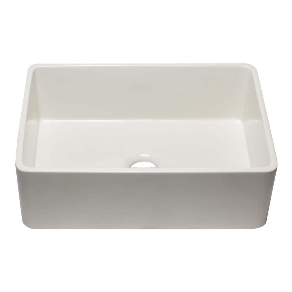 30'' Biscuit Fireclay Farmhouse Single Bowl Kitchen Sink