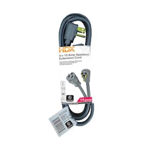 6 ft. 15 Amp Air Conditioner/Appliance Extension Cord,Grey