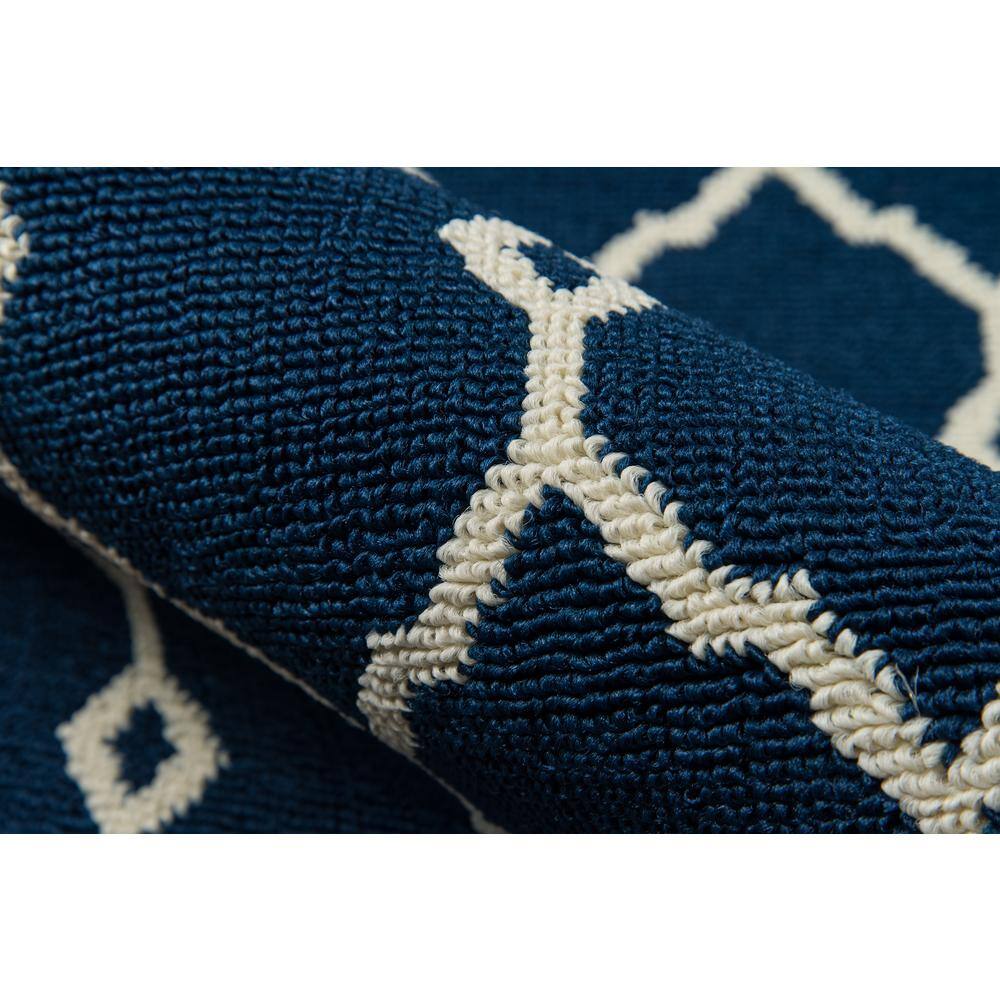 Navy Trellis Luxe All-Weather Indoor/Outdoor Rectangular Rug