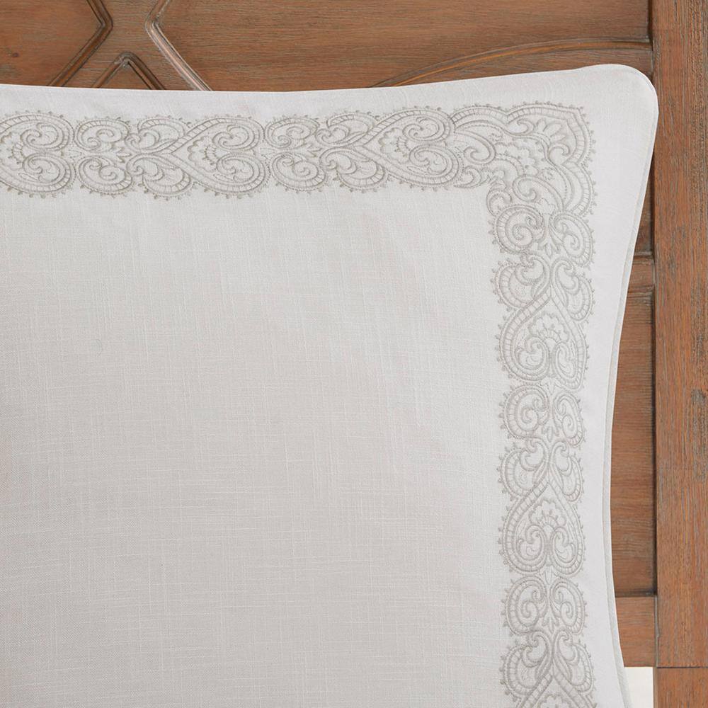 King White Microfiber Comforter Set with Decorative Pillows