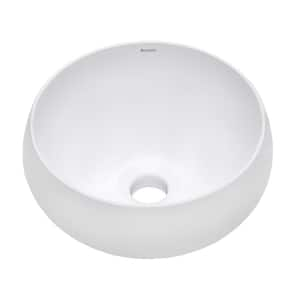 12 in. Above Vanity Counter Bathroom Porcelain Ceramic Vessel Sink in White