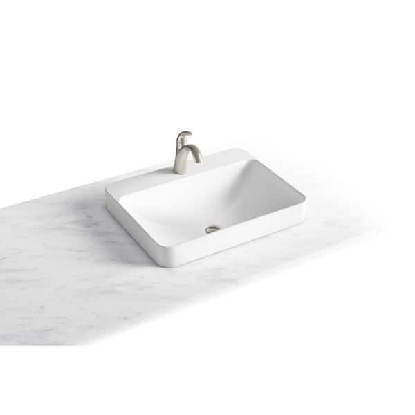 KOHLER - Vox 23 in. Rectangle Vitreous China Vessel Sink in White with Overflow Drain