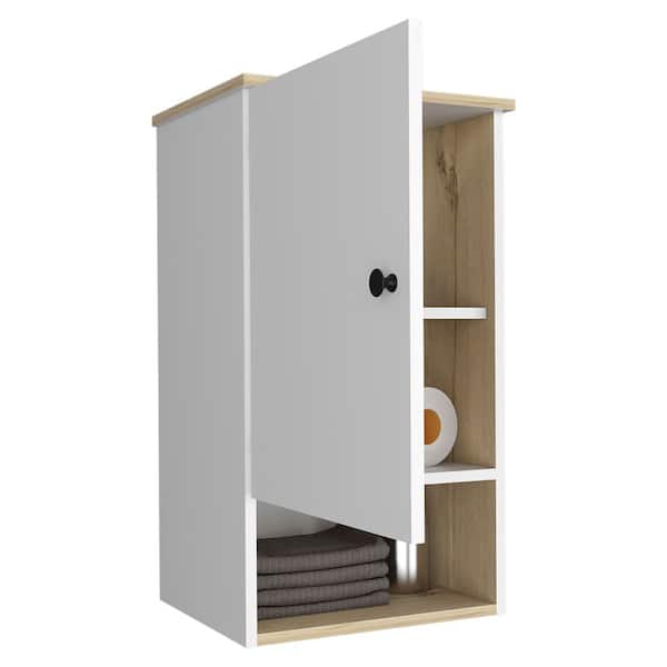 16 in. W x 28.5 in. H Rectangular White Wood Surface Mount Medicine Cabinet without Mirror with 3 Shelves
