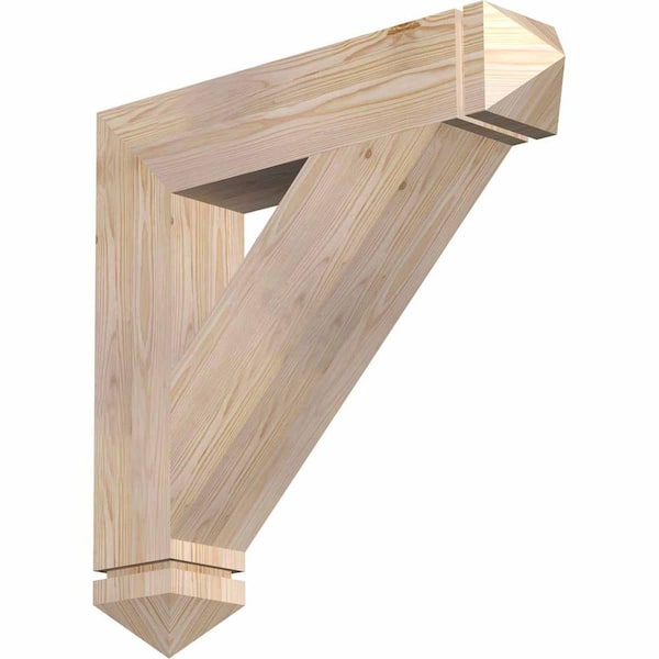 Ekena Millwork 5.5 in. x 30 in. x 30 in. Douglas Fir Traditional Arts and Crafts Smooth Bracket