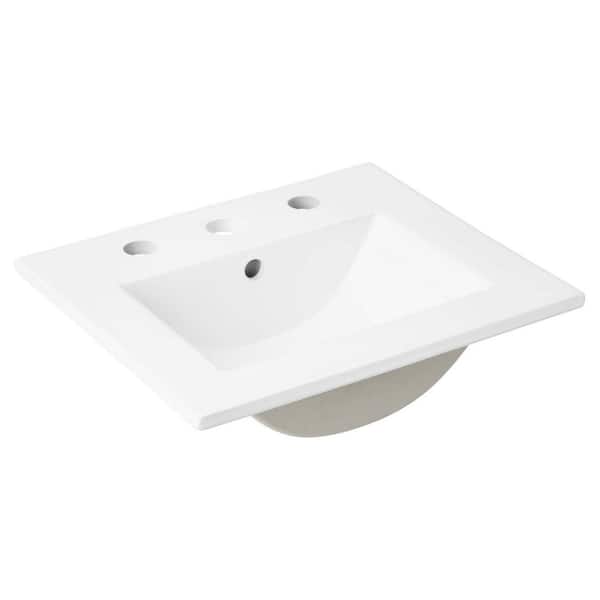 Cayman 18 in. Bathroom Sink in White