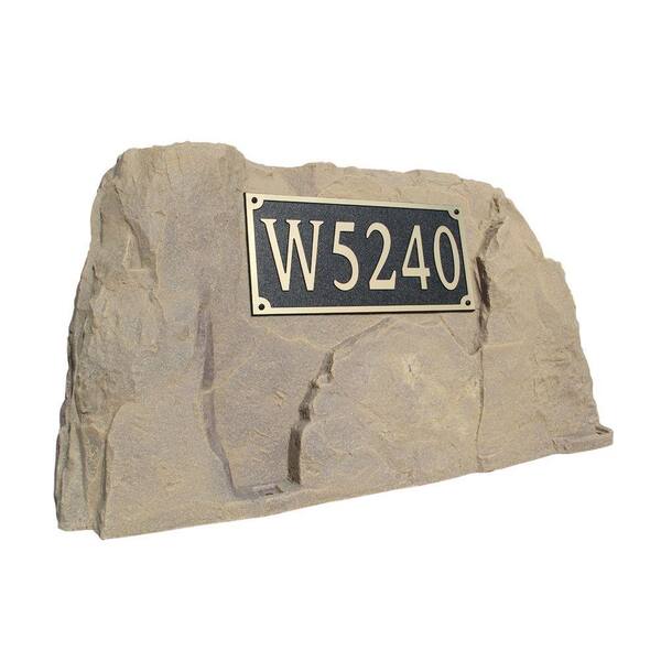 Dekorra 39 in. L x 21 in. W x 21 in. H Plastic Rock Cover with Square Sign in Tan/Brown