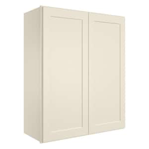 30-in W X 12-in D X 42-in H in Shaker Antique White Plywood Ready to Assemble Wall Kitchen Cabinet