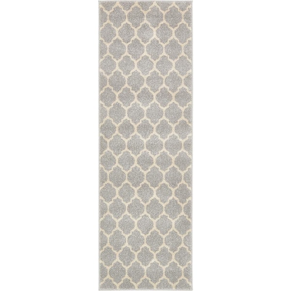 Unique Loom Trellis Philadelphia Light Gray/Beige 2' 0 x 6' 0 Runner Rug