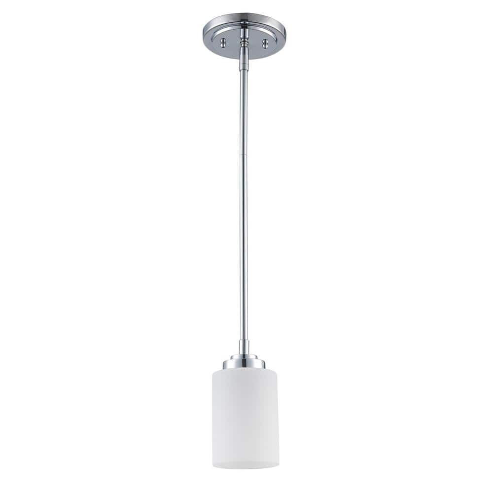 Mod Pod Mini Pendant Light in Polished Chrome with Frosted Glass Shade