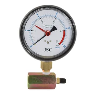 5 lb. Class 1A Gas Test Gauge Assembly with 4 in. Face and Pressure Snubber