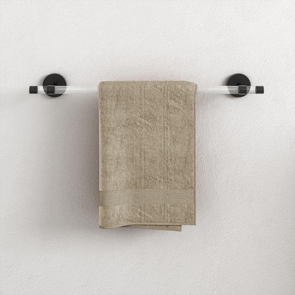 Verre 24 in. Wall Mounted Acrylic Towel Bar in Matte Black price history on PriceWatchPro