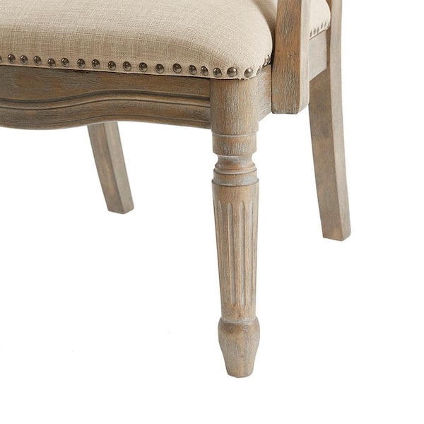 madison park cole beige exposed wood arm chair