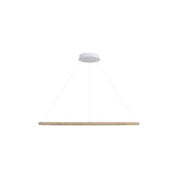 Veritas 1 light dimmable integrated LED Walnut Chandelier for Bedroom, Dining, Foyer, Hall, Kitchen, Living
