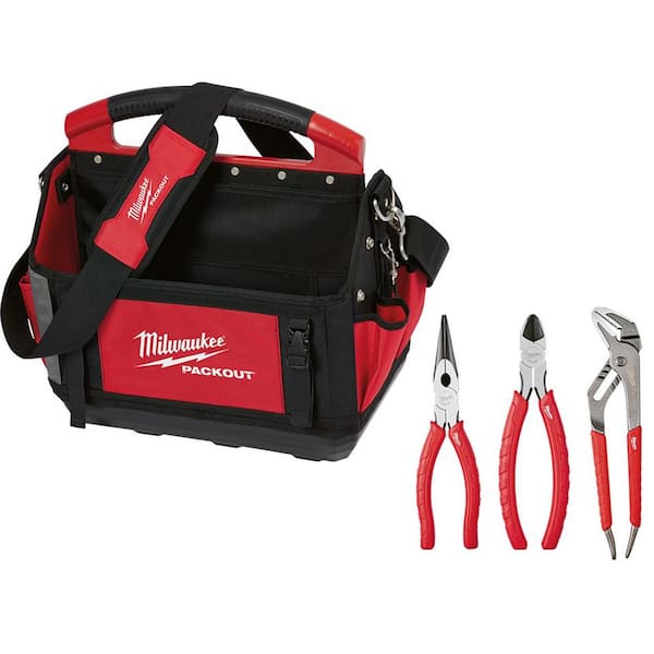 Milwaukee 15 in. PACKOUT Tote with 3-Piece Pliers Kit