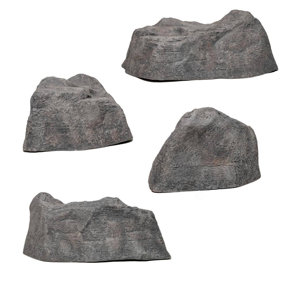 Natural Gray Fiberglass Artificial Rock Decor for Outdoors
