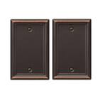 Ascher 1 Gang Blank Steel Wall Plate - Aged Bronze (2-Pack)