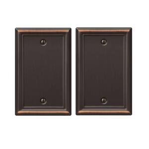 Ascher 1 Gang Blank Steel Wall Plate - Aged Bronze (2-Pack)
