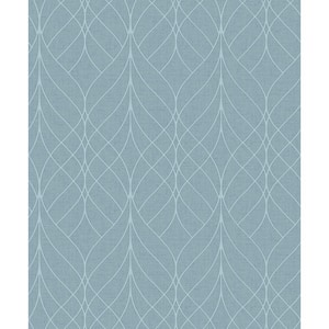Hartley Blue Geo Paper Non-Pasted Textured Wallpaper