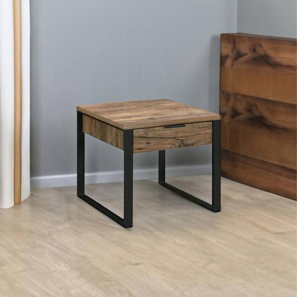Acme Furniture Aflo 24 in. Weathered Oak and Black Finish