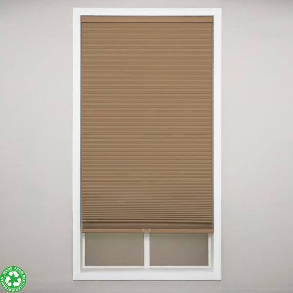 Perfect Lift Window Treatment Cut-to-Width Latte Cordless Blackout Polyester 9/16 in. Cellular Shade 68.5 in. W x 64 in. L