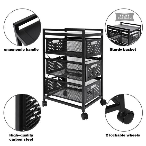 Wire Basket & Table Top Office Carts, File Cabinet Truck, Desk