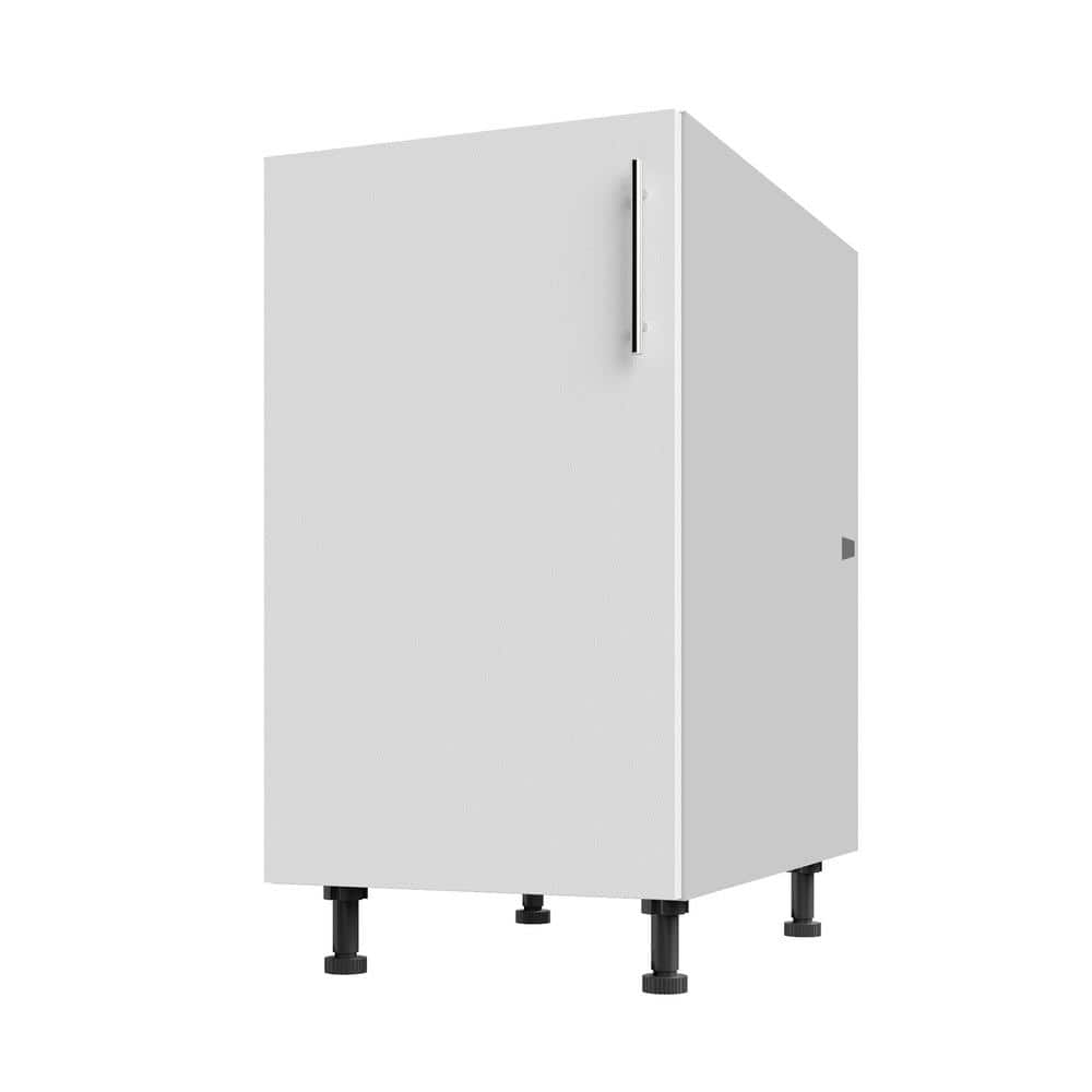 WeatherStrong Miami Shell White Matte 18 in. x 34.5 in. x 27 in. Flat Panel  Stock Assembled Base Kitchen Cabinet Full Height IB1827FHL-MSW - The Home  