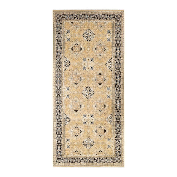 Mogul Yellow 6 x 13 Oriental Wool Indoor Runner Rug