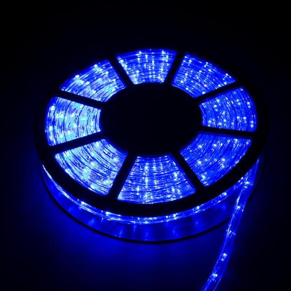Outdoor 50 ft. 110-Volt Plug-in Blue Integrated LED Light Color Changing Rope Light