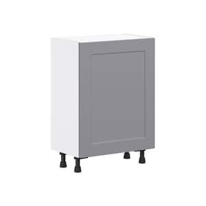 Bristol Painted Slate Gray Shaker Assembled Shallow Base Kitchen Cabinet (24 in. W x 34.5 in. H x 14 in. D)