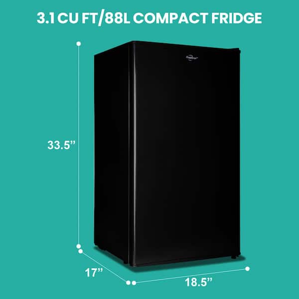 Koolatron 3.2 Cu Ft One Door Mini Fridge with Freezer, 91L Compact