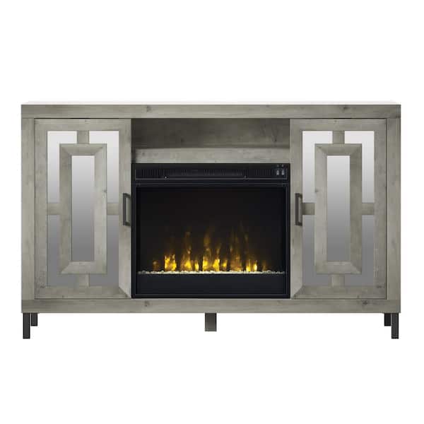 Twin Star Home 55 in. Freestanding Electric Fireplace TV Stand in Valley Pine
