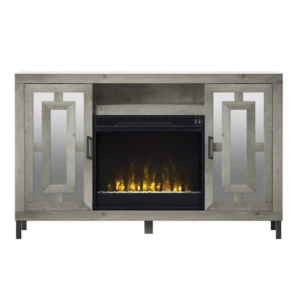 Twin Star Home 55 in. Freestanding Electric Fireplace TV Stand in Valley Pine
