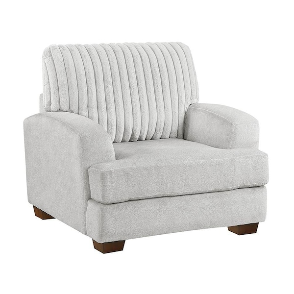 Gallatin Light Gray Textured Microfiber and Corduroy Fabric Arm Chair