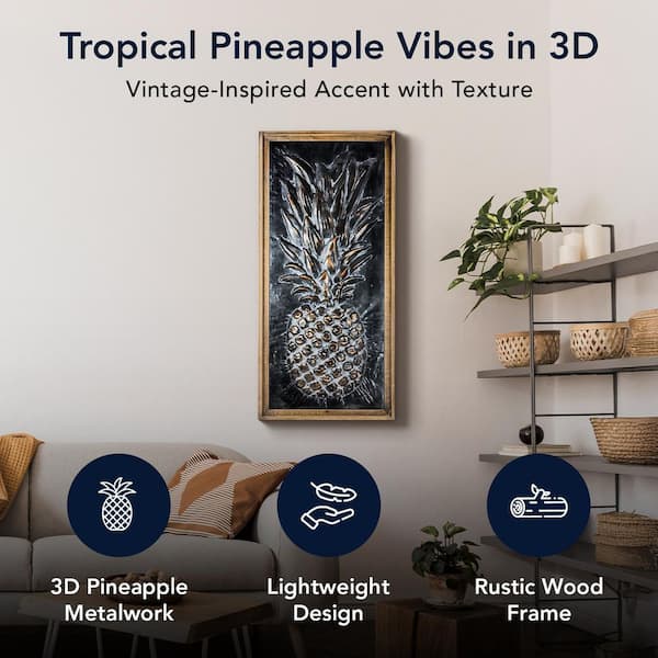 パイナップル アートフレーム Reviews for Crystal Art Gallery Metal Pineapple Framed Wall