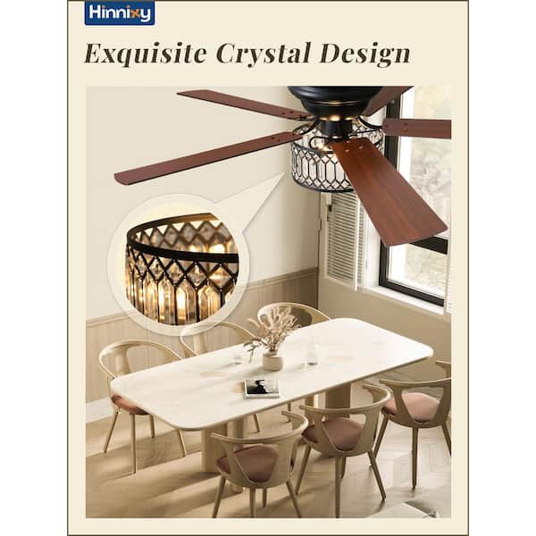 HINNIXY 56 in. Smart Indoor Black Flush Mount Farmhouse