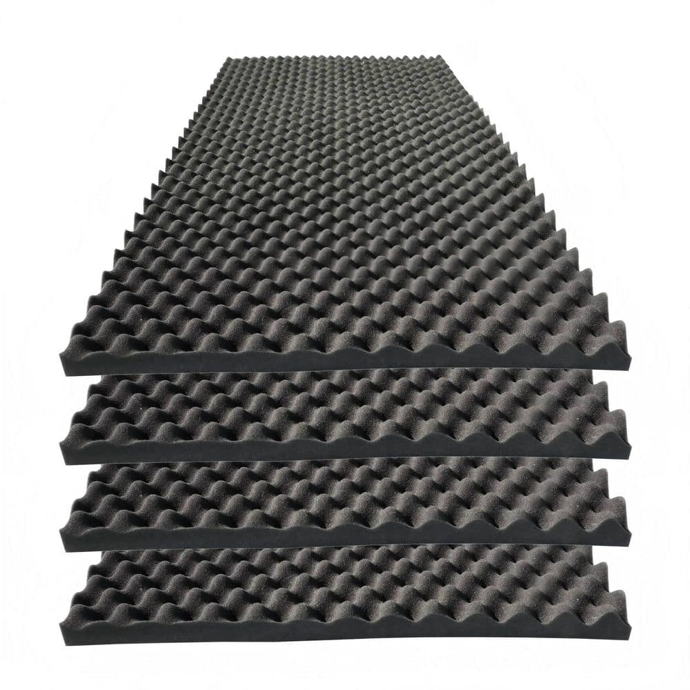 4-Pieces 48 in. x 24 in. x 2 in. Acoustic Foampanel Black High-Density Soundproof Foam Studio Noise Cancelling Fireproof price history on PriceWatchPro