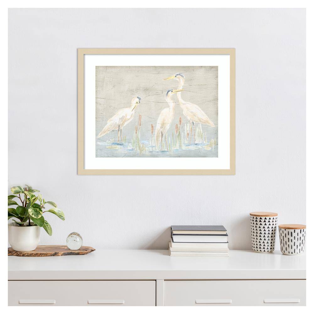 Natural Framed Driftwood Waterbirds II Giclee Print