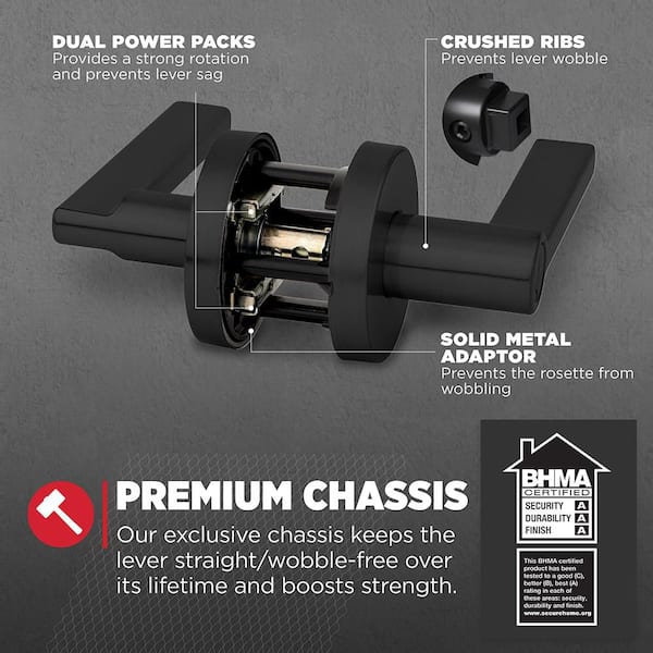 Kwikset Halifax Matte Black Keyed Entry Round Door Handle