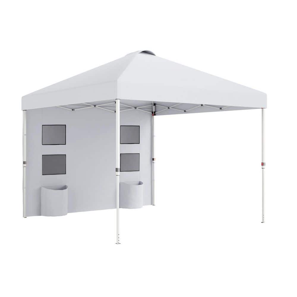 10 ft. x 10 ft. White Pop-Up Canopy, Gazebo Instant Sun Shelter Party Tent with Sidewall and Storage Pockets price history on PriceWatchPro
