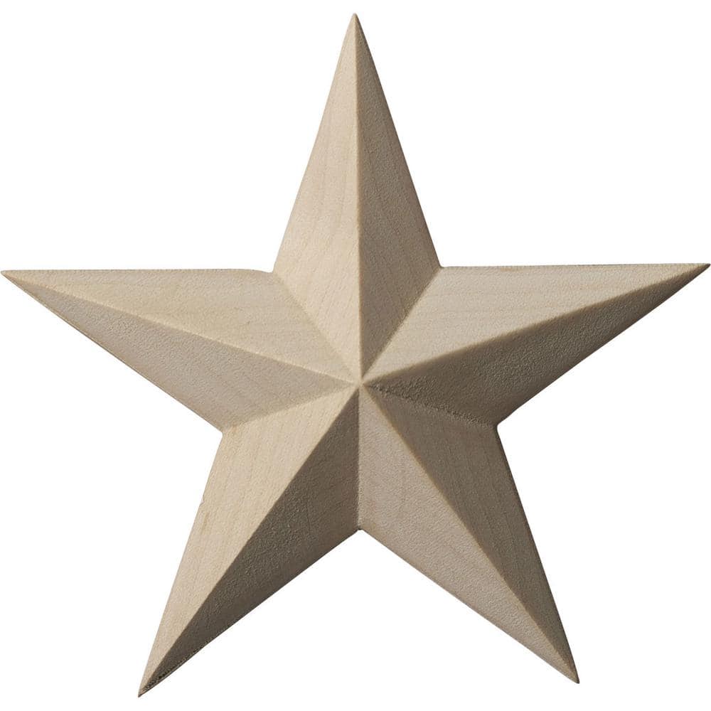 Unfinished Rubberwood Galveston Star Rosette 4 1/8" x 4 1/8"