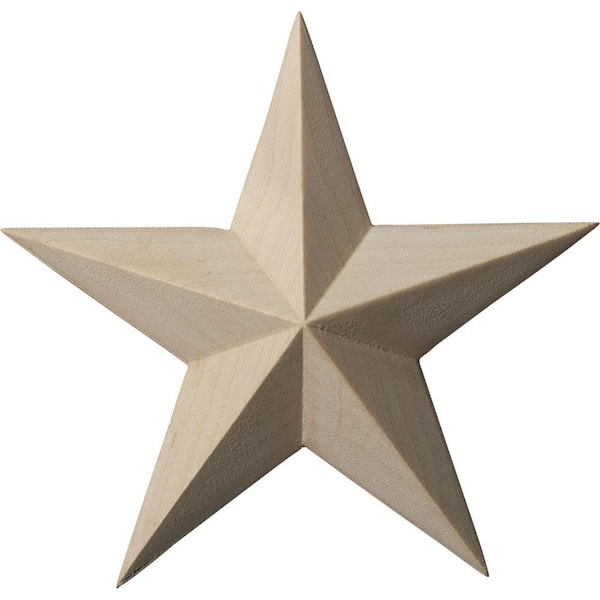 Ekena Millwork 5/8 in. x 4-1/8 in. x 4-1/8 in. Unfinished Wood Rubberwood Galveston Star Rosette