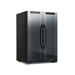 Luma Shadow Series 24 in. Dual Zones Temperature 12-Wine Bottles, 39-Cans Beverage & Wine Cooler in Black Mirrored